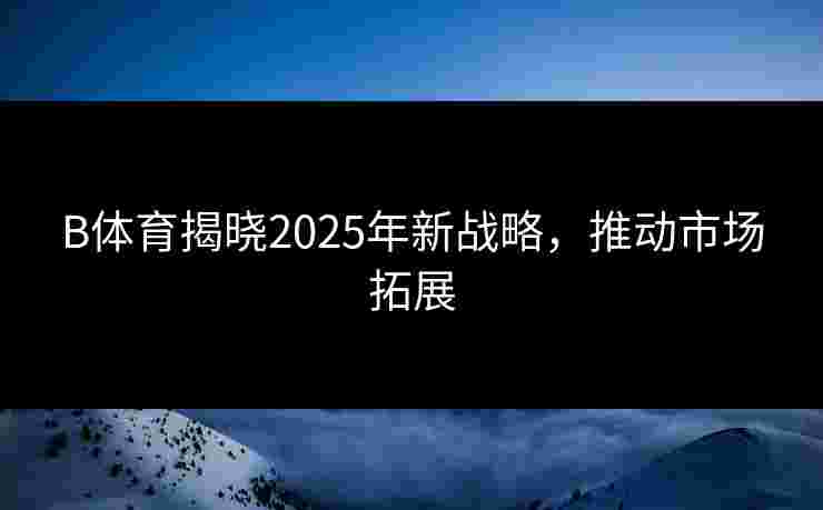 B体育揭晓2025年新战略，推动市场拓展