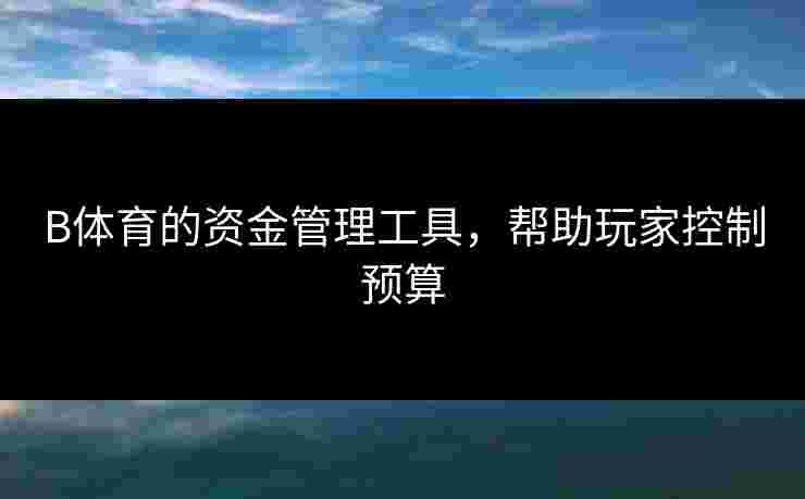 B体育的资金管理工具，帮助玩家控制预算